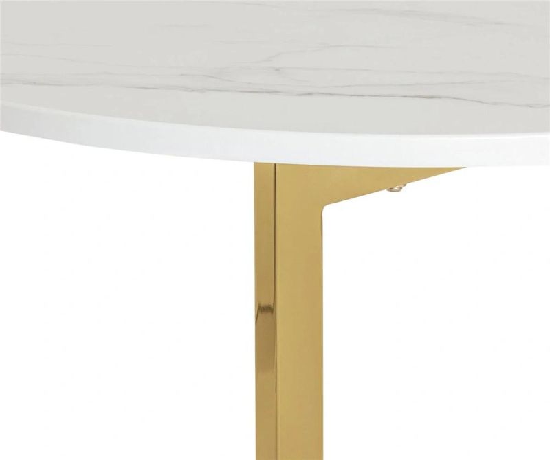 Modern Hot Sale Gold Round Marble Top Dining Table