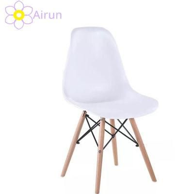 Wooden Furniture Popular Design Wooden Legs White Plastic Dining Chair