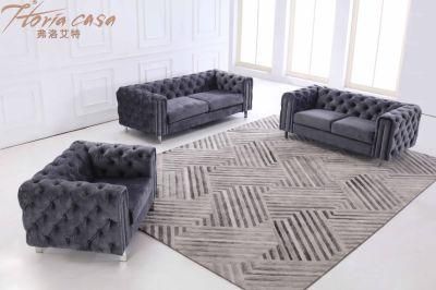 European Modern Home Living Room Furniture Leisure Chesterfield Fabric Sofa