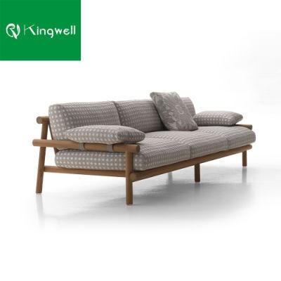 Garden Modern Outdoor Furniture Patio Home Hotel Teak Sofa with Waterproof Cushion