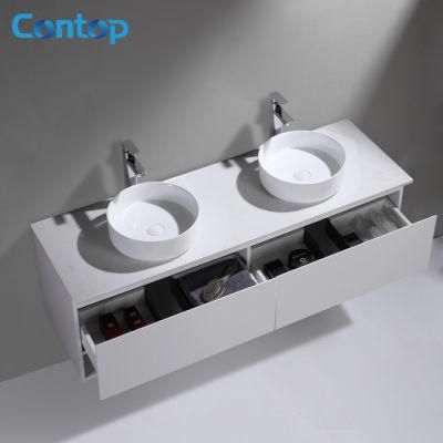 China Manufacture Hot Sale Bathroom MDF Cabinet Double Bowl Bathroom Wash Basin Vanities