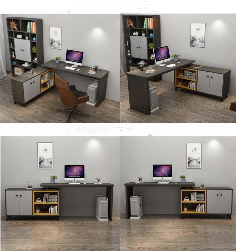 Modern Style Office Home Furniture Wooden L Shape Storage Computer Study Tables