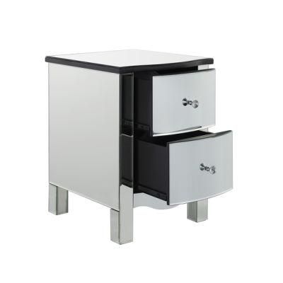 French Style Modern OEM Silver Mirrored Bedroom Furniture Nightstands