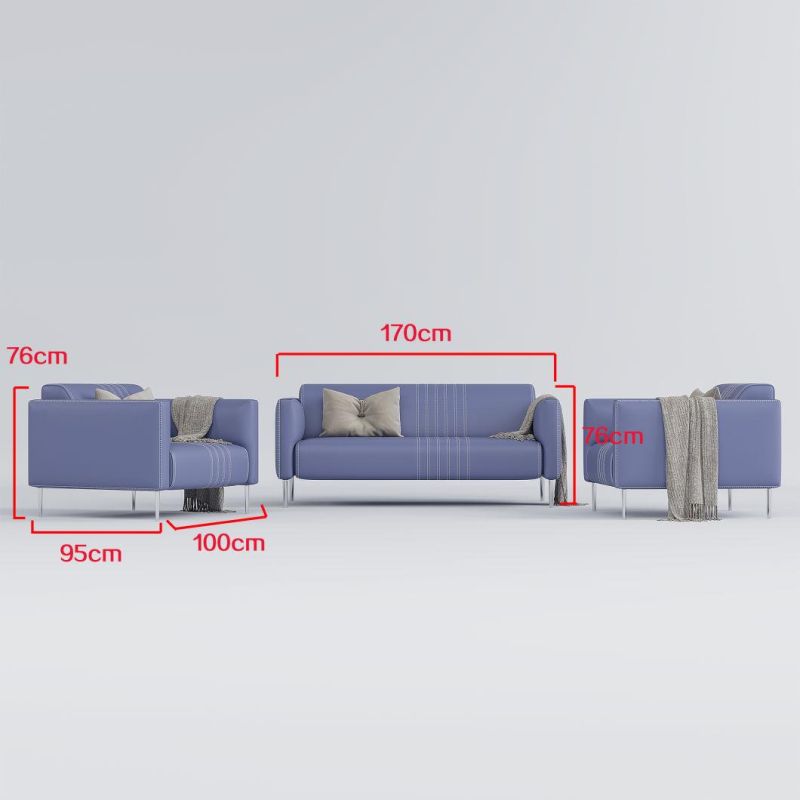 Hot Selling European Style Fabric Hotel Living Room Sofa with Stainless Legs Leisure Couches