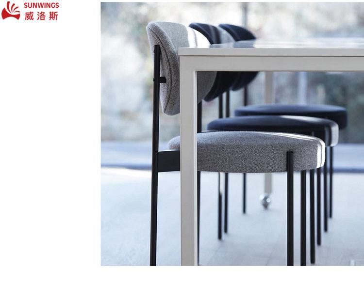 Modern and Simply Velvet Fabric with Stainless Steel Leg with Copper Plating Dinning Chair for Hotel