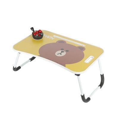 Portable Folding Cartoon Design Laptop Desk Adjustable Table on Bedroom