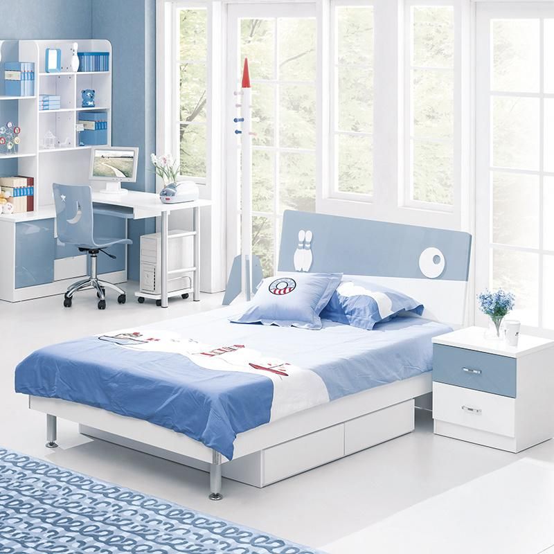 Nova Wholesale Single Kids Bedroom Furniture Solid Wooden Kids Bed Children Furniture