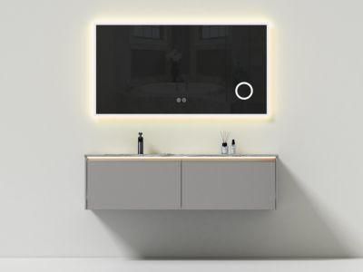 Gray Luxury Melamine Bathroom Vanity with Touched LED Mirror