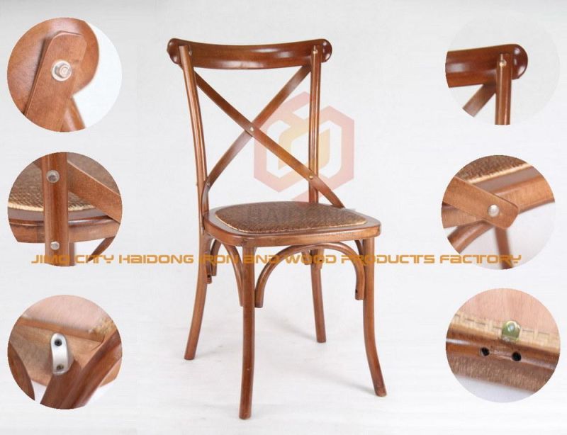 Modern Banquet furniture Wooden X Cross Back Chair
