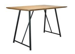 Rectangle Coffee Table Sturdy Metal Frame Legs Modern Wooden Metal Design Simple Coffee Table