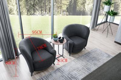 Swivel Leisure Chair with Soft Fabric Comfortable Backside Suitable for Livingroom