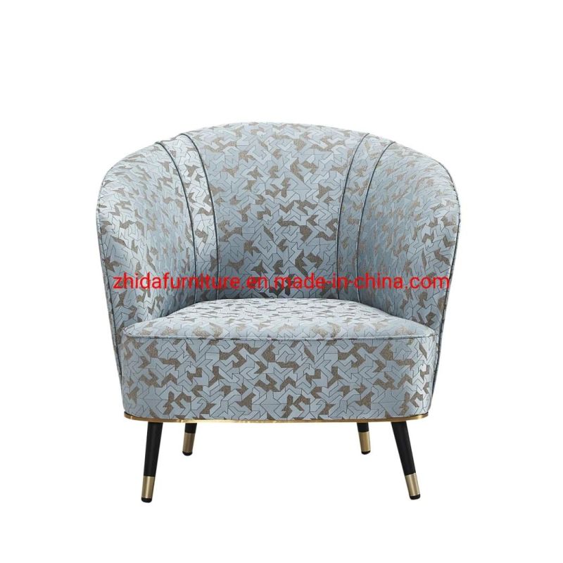 Home Furniture Blue Velvet Living Room Coffee Shop Armrest Chair