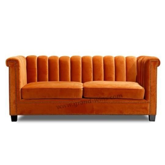 Modern Sinple Pleated Back Sofa Hotel Lobby Sofa Hallway Sofa