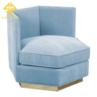 Commercial Furniture Velvet Fabric Hotel Accent Chair with Metal Base
