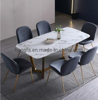 Hotel Restaurant Furniture Dining Sets Metal Frame Dining Table