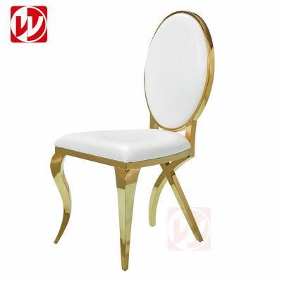 Modern Luxury Design Mirror Golden Wedding Party Rental Stainless Steel Chair