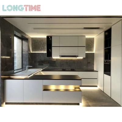Luxurious Modern Furniture U-Style PU Painting Finsh Handleless Design Kitchen Cabinet