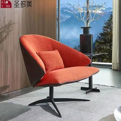 Metal Frame PU Round Chair with Arms for Hotel and Living Room