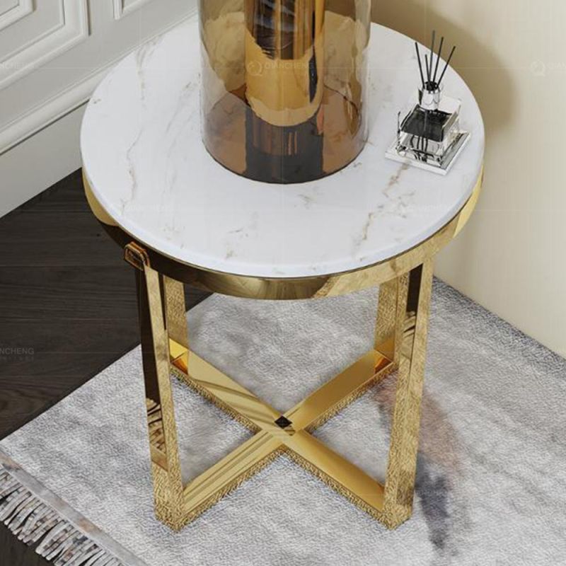 Living Room Furniture Tray Small Round Table Modern Metal Side Table