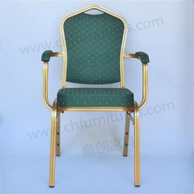 Stackable Wedding Banquet Aluminum Chair with Armrest Yc-Af09