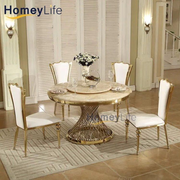 Italian Style Tea Table Modern Marble Top Gold Stainless Steel Coffee Table