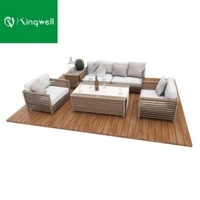 Outdoor Modern Leisure Furniture Teak Frame Solid Wood Garden Sofa for Sale