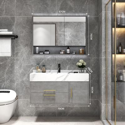 Exquisite Exterior Design White Wallmounted Irregular Design Bathroom Vanity Cabinet