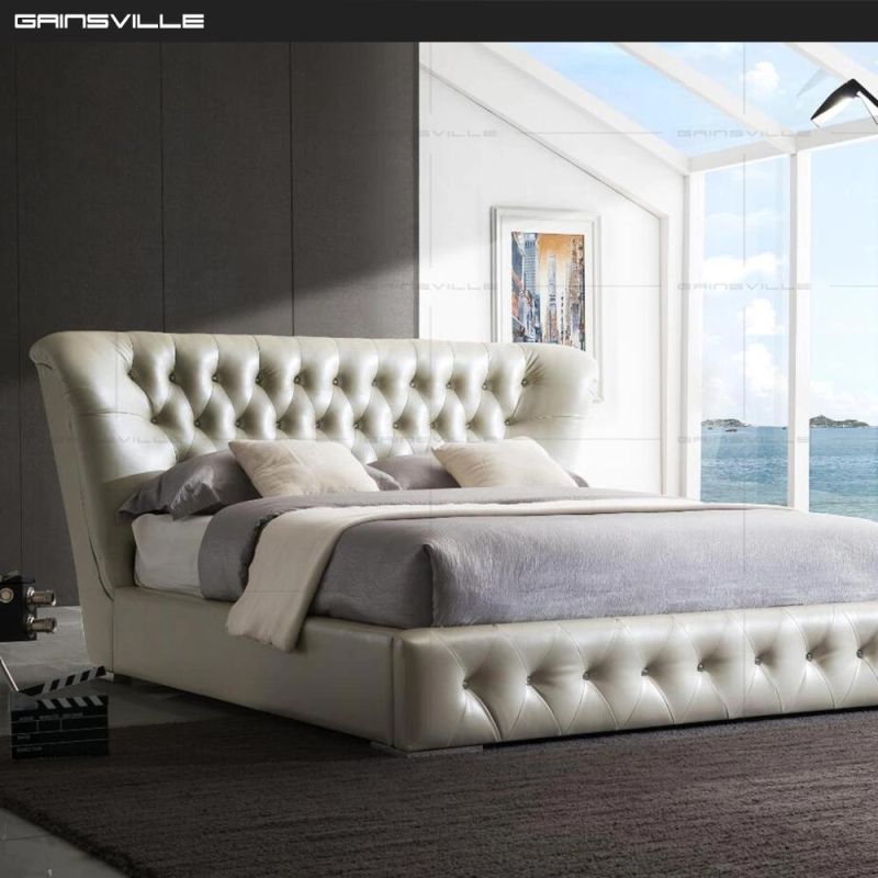 Wholesale Classical Pull Point Design with Button Headboard Bed USB Bed Gc1632