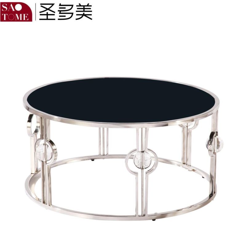 Modern Hot Selling Black Glass Round Coffee Table