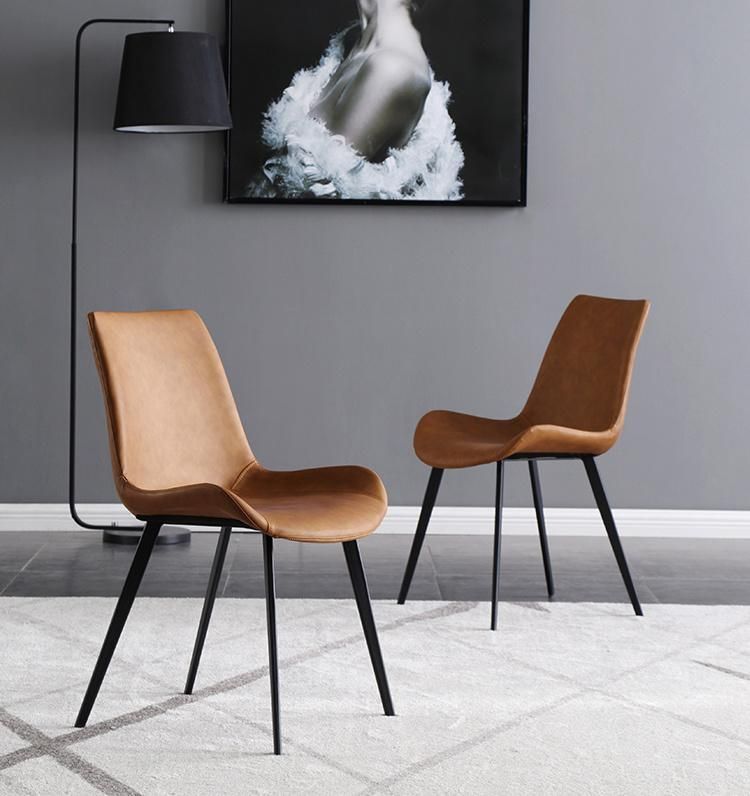 Modern Home Furniture Upholstered Dining Chair with Metal Legs