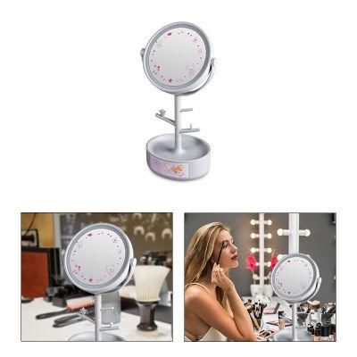 LED Light Portable Table Top Dressing Mirror Make-up Mirror