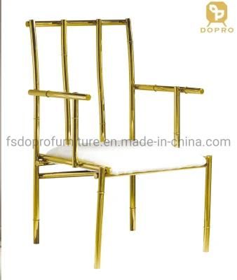 Modern Stainless Steel Wholesale Bamboo Wedding Event Dining Chair