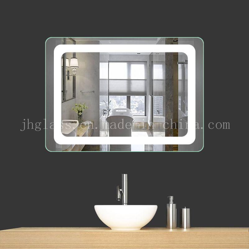 PVC Framed Touch Sensor Switch Bathroom LED Mirror with Anti-Fog Pad