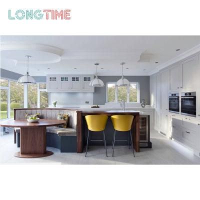 Fashionable High Gloss Waterproof Anti Lacquer Finish White Kitchen Cabinets with Island