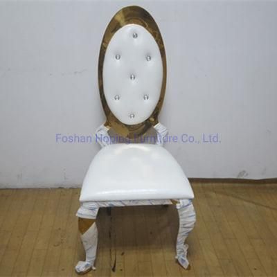 Hotel Restaurant Chair Modern Dining Furniture Crystal Diamond Back Decor Chair Gold Hotel Wedding Event Chair Gold Stainless Steel Chair