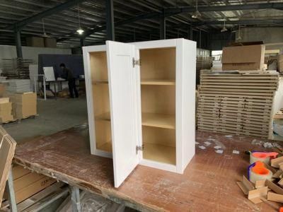 Customized Plywood Cabinext Kd (Flat-Packed) Wood Furniture White Shaker Kitchen Cabinets
