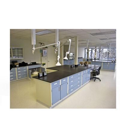 School Steel Lab Furniture with Top Glove Box, Physical Steel Movable Lab Bench/