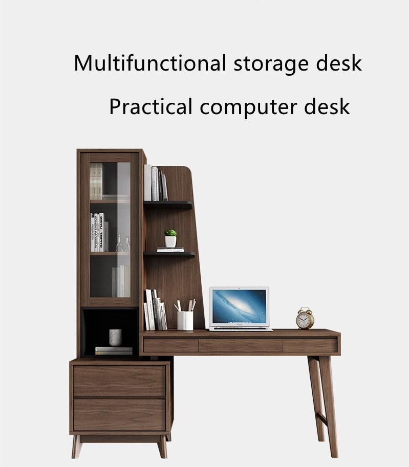 Modern Desktop Computer Desk Office Study Desk Bedroom Home Simple Desk Bookcase Computer Table Combination