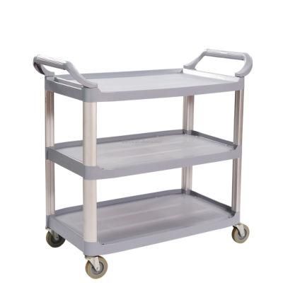 Restaurant 3 Tier Serving Hand Trolley Plastic Trolley for Hotel