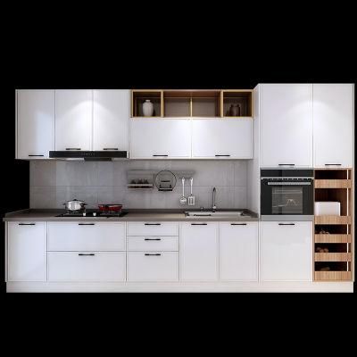 White Particle Board Melamine Kitchen Cabinet with Hinge
