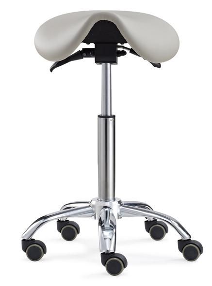 Adjustable Height Ergonomic Saddle Seat Rolling Dental Stool with Adjustable Back & Tilt Seat
