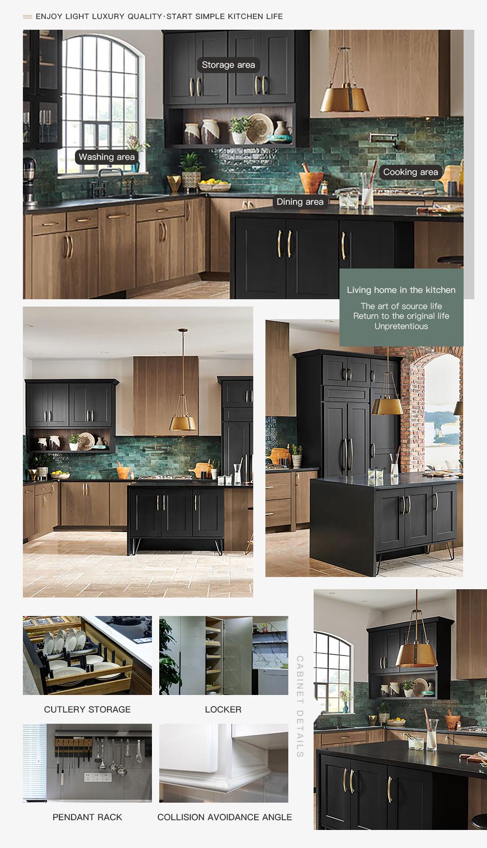 Customized Size Modern European Oak Melamine Kitchen Cabinet Cheap Wholesale Kitchen Cabinet Furniture