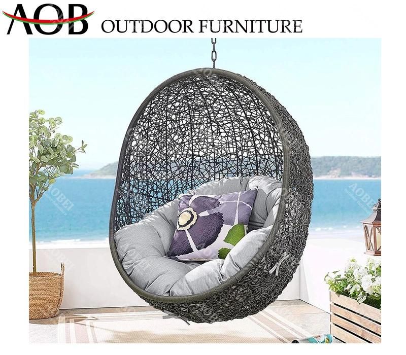 Modern Outdoor Garden Patio Home Hotel Resort Rattan Wicker Furniture Double Seat Hanging Swing Chair