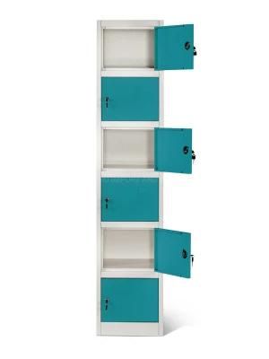 Six Tier Single 6 Door Metal Locker for Gym/Shool/Hospital