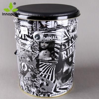 20L Custom Printed Metal Bucket Storage Bar Chair with Pad