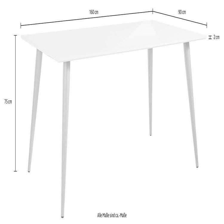 Simple Thin Rectangular Modern Wooden White Dining Table Furniture for Restaurants