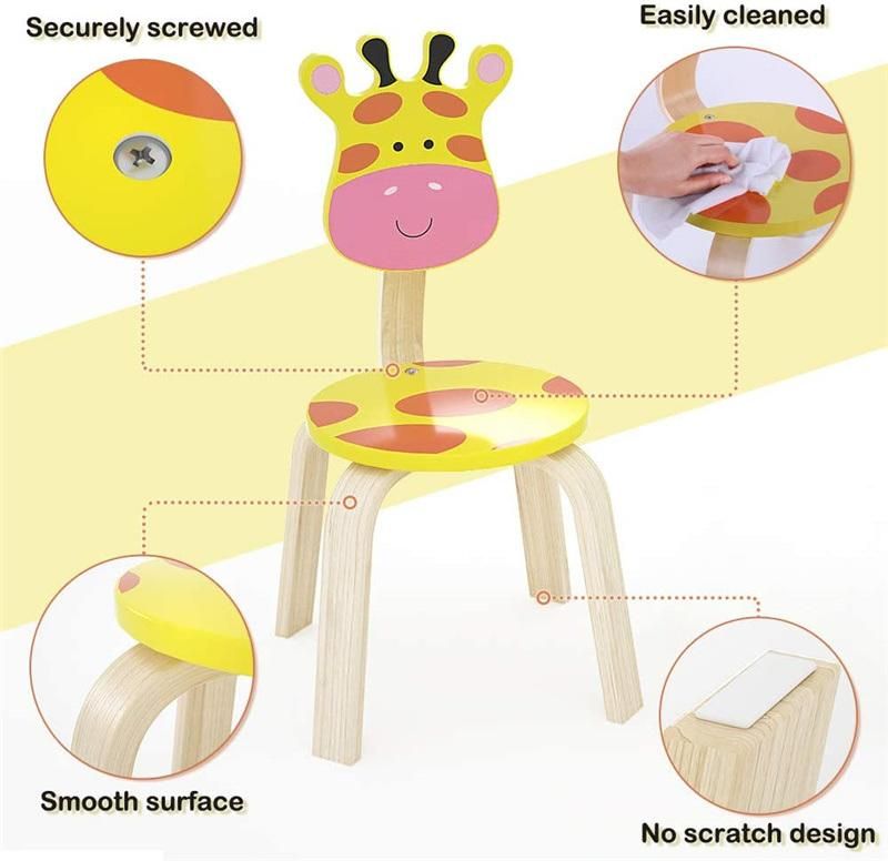 Hot Sale Children Cute Giraffe Shape Furniture Kids Chair Set