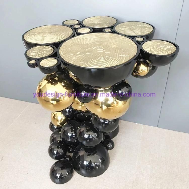 Living Room Ball Shapped Side Coffee Table Gold-Plated Ball Coffee Side Table Modern Furniture with Factory Price