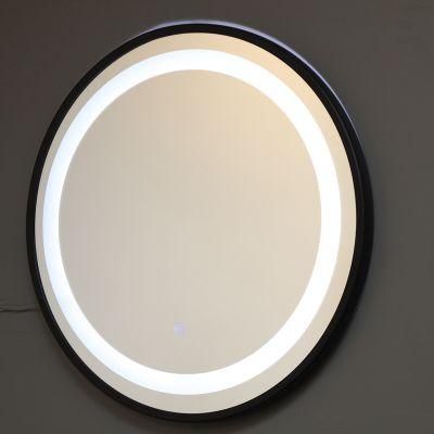 Wall Mounted LED Metal Frame Black Bathroom Mirror