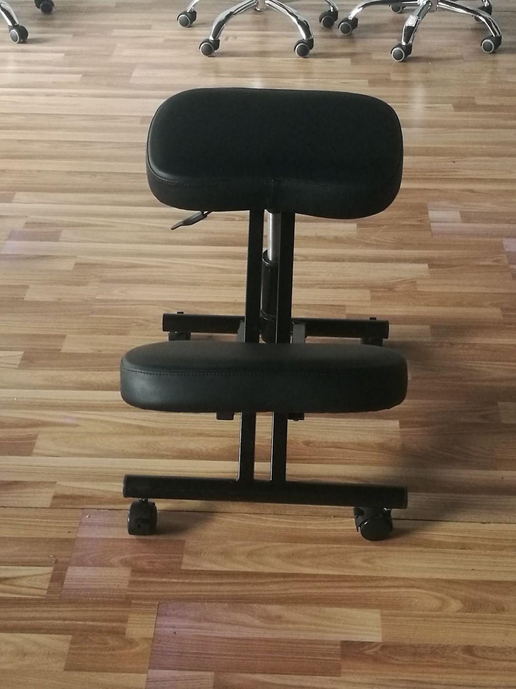 Hy5001 Black PU Leather Height Adjustable Kneeling Chair for Office